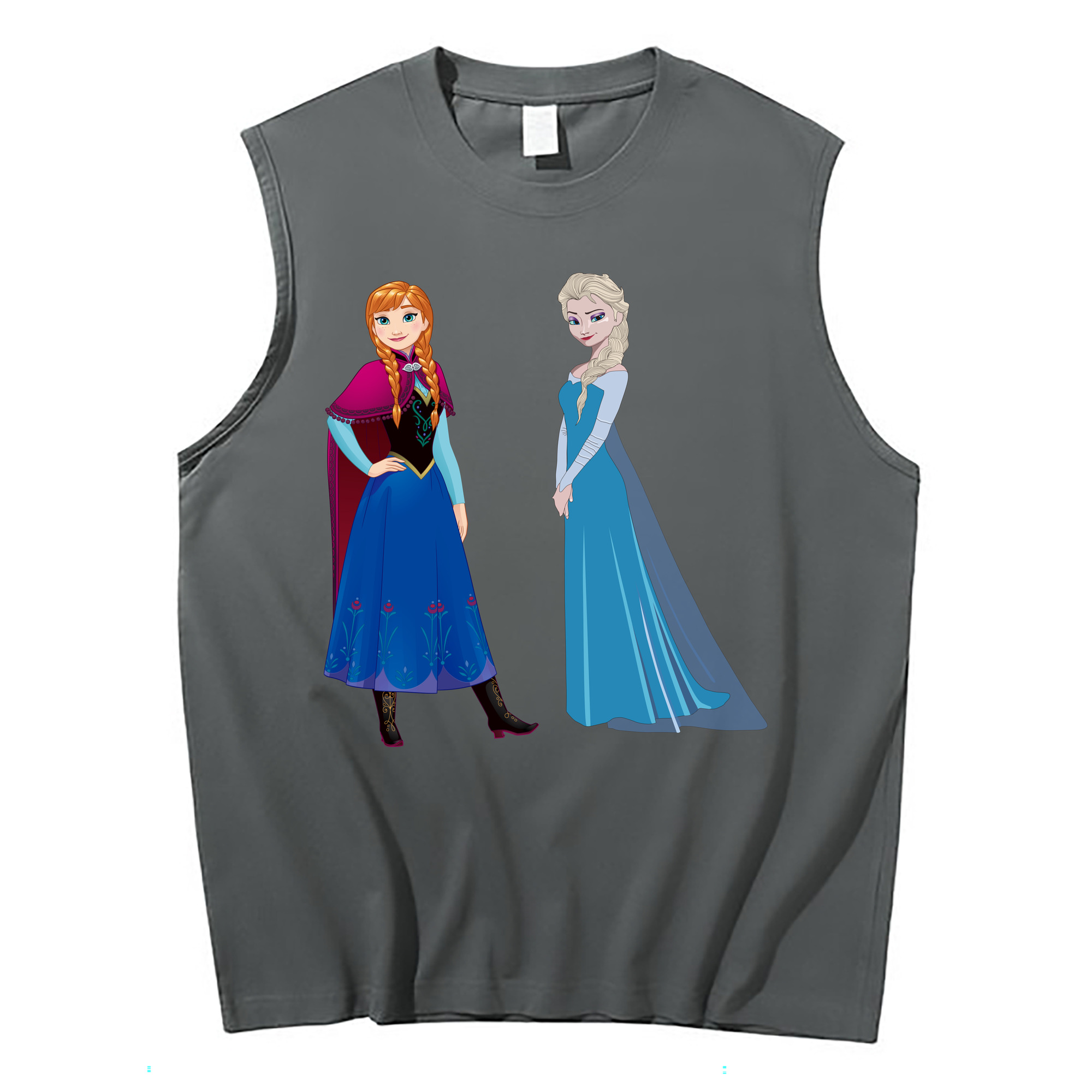 （画像用） アナと雪の女王 アンナ エルサ Frozen Anna Elsa コットン100％タンクトップ（フロントプリント）